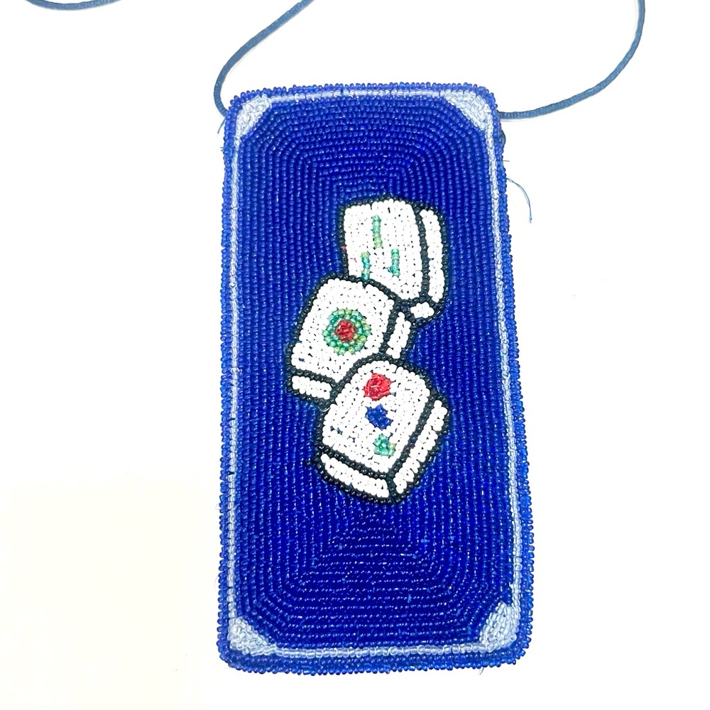 Vintage Bleu Beaded Change Purse
